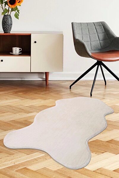 Dijidekor Peluş Halı Açık Vizon Cool Yıkanabilir Şekilli Post Yolluk Kilim Sa...