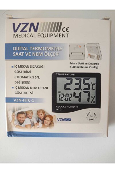 VZN Digital Termometre Saat Ve Nem Ölçer (oda I?çin) Masa Üstü Ve Duvarda Kul...