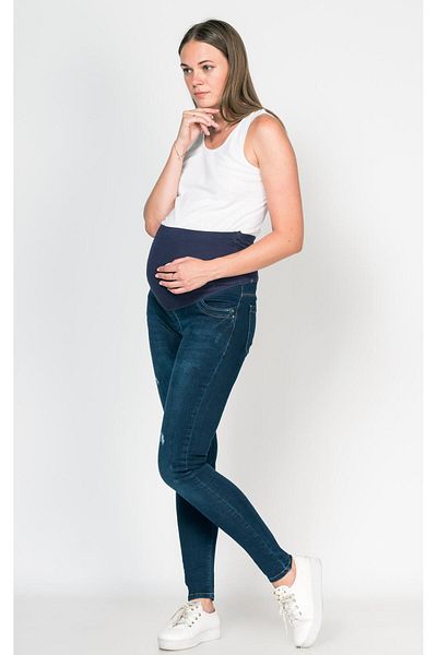 BUSA Blugi skinny albaștri - Abdominali elastici de maternitate