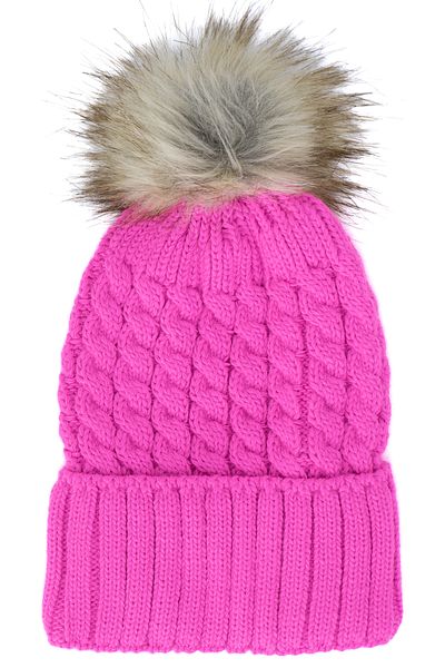 Ottoland Women's Winter Thick Pompom Beret Cotton Folded Stylish Design Keeps Warm Stretchy Comfortable