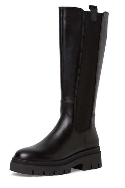 Tamaris Damen Elegante Stiefel 1-25608-41 Schwarz 001 Black Leder mit TOUCH-IT