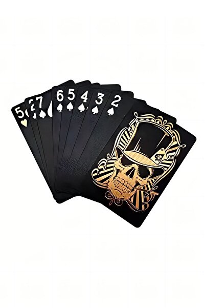 Weather Forecast أوراق لعب بلاستيكية مقاومة للماء على شكل جمجمة سوداء cin679sy