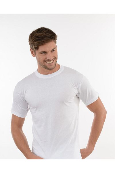 Şenay Men's Half Sleeve Single Jersey Undershirt Undershirt White 3 Pieces