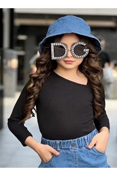 Calisa Girl's Denim Hat and Long Sleeve Blouse