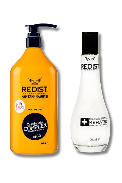 Redist 1000 ml Salt-Free Hair Care Shampoo and 100 ml Keratin Hair Care Oil