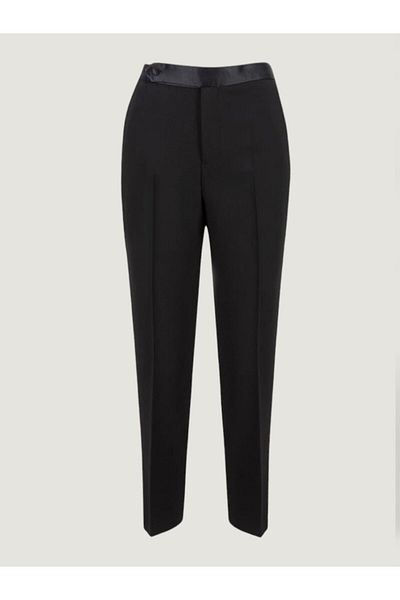 RİVUS Satin Garni Detailed Piping Trousers - Black