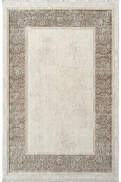 Royal Halı Kim Royal Kc07a Krem Vizon Akrilik Yumuşak Dokulu Modern Çerçeveli Halı Karademir Home