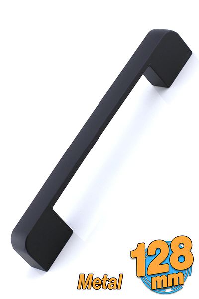 Badem10 Radus Mâner metalic negru 128 mm -12,8 cm Mobilier Bucătărie Sertar Dulap Mânere dulap Mâner
