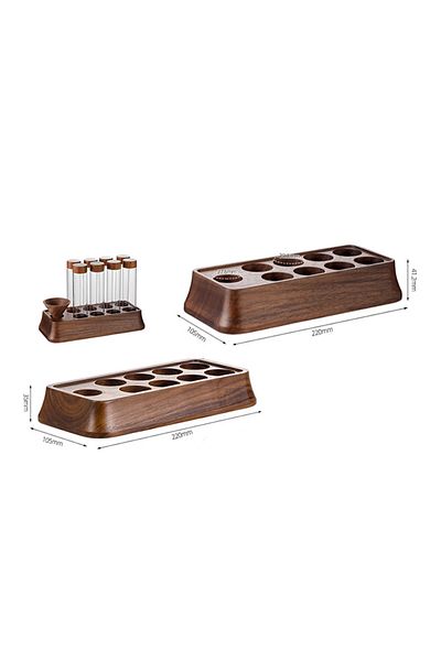 MIBRU Coffee single dose set of 8 bottles with wood stand