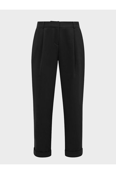 RİVUS Front Pleated Double Leg Loose Fitting Trousers - Black