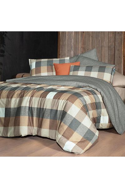 Sarev Σετ Παπλωματοθήκη Verdon Beige Μονό 100% Βαμβακερό Διπλής Όψης