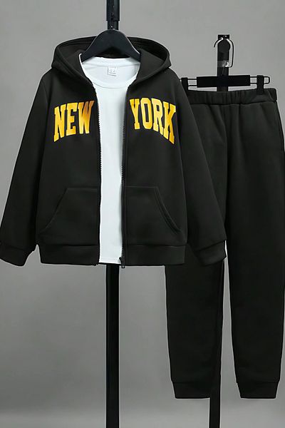 han elegant Tepláková souprava na zip s potiskem New York Unisex Bottom Top