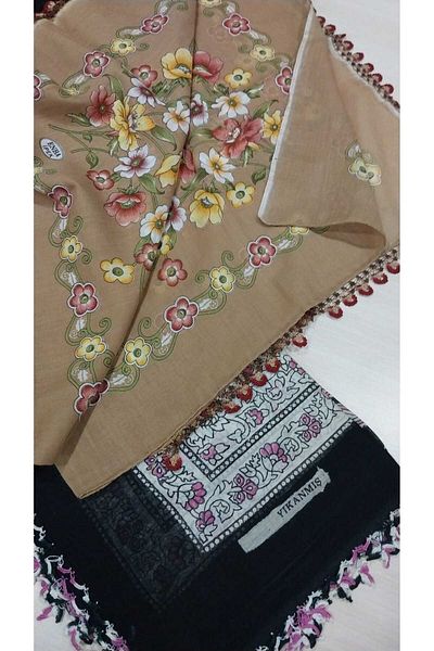 Papatyam 2 قطعة كتابة كروشيه مطرزة يدويًا/1 قطعة 3 حواف/طباعة كروشيه/طباعة كروشيه/طباعة كروشيه/عتيقة/قطن