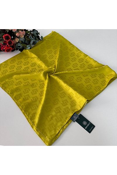 Bonjela Lux Pearl Jacquard Βαμβακερό Φουλάρι Λάδι Πράσινο JPB0704