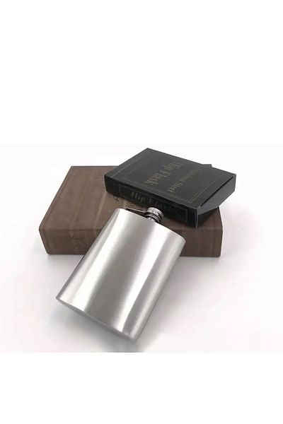 PİRAMİGO Stainless Steel Rectangular Flask 4oz (118ml)
