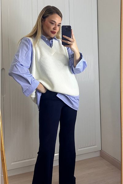 MİR STORE Ecru Sweater Shirt