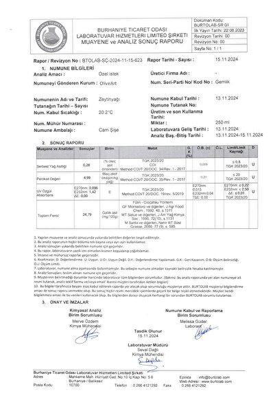 OliveArt 2024/25 5 Lt Natürel Sızma Zeytinyağı Soğuk Sıkım Filtresiz 0,3 Asit