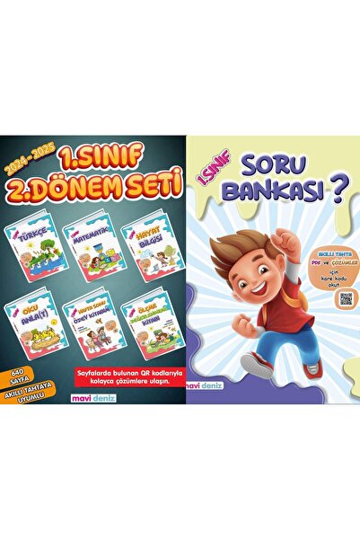 Mavi Deniz Yayınları MAVİDENİZ YAYINLARI 1.Sınıf 2.Dönem 6 lı set (2025)+1.Sı...