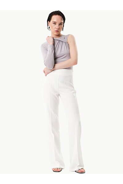 RİVUS Gizli Fermuarlı Bol Paça Pantolon - Ekru
