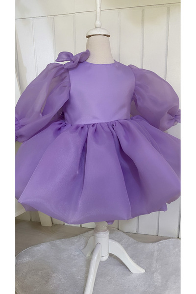 HOBİ Girl's fluffy balloon sleeve evening dress - Special occasion dress
