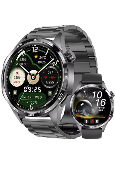 SONREİR Watch GT4 Klasik Erkek 46mm Siyah Akıllı Saat Bluetooth Sesli Görüşmeli iPhone Huawei Uyumlu 8,9,10