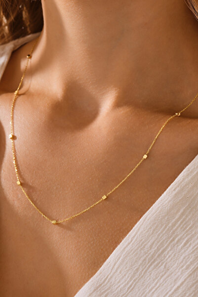 MOOM MÜCEVHERAT 14 Ayar Altın Küp Forse Zincir Kolye