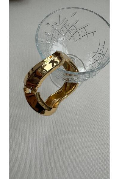 popcouturetr Gold Asimetrik Kelepçe Model Bilezik
