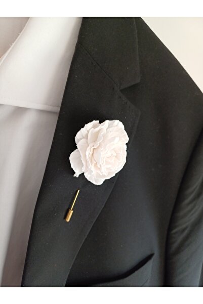 CREATİVESHOP Şakayık Damat Yaka İğnesi, Damat Yaka Çiçeği, Düğün Aksesuarları, Yaka İğnesi