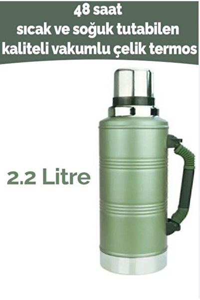 çaymekani 2.2 Litre Gint termos 48 Saat Sıcaklık Garantili Vakumlu Paslanmaz Çelik Termos
