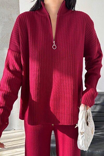 Ded COLLECTION Pulover cu jumătate de fermoar în față pentru femei, pantaloni...