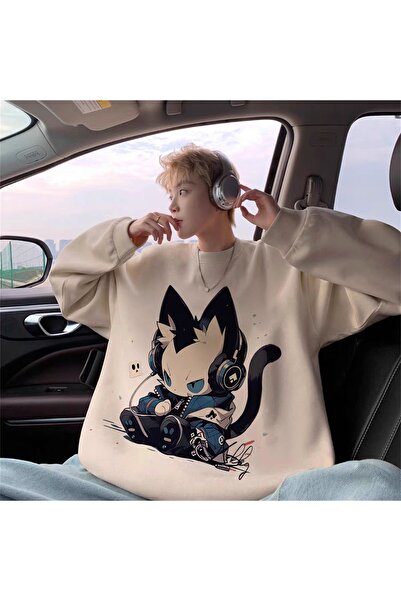 Drippy 2024 Muška grafička majica - JP Cartoon Cool mačka, dugi rukav T-shirt...