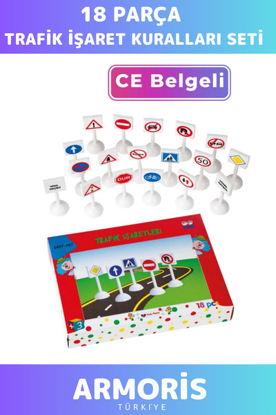 Genel Markalar Yeni Öğretici Eğitici Yol Ev Okul Plastik Trafik İşaretleri Ku...