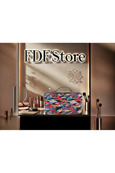 FDF STORE Чанта за гримове, козметична чанта за пътуване с голям размер, органайзер за куфар, 100% местно производство