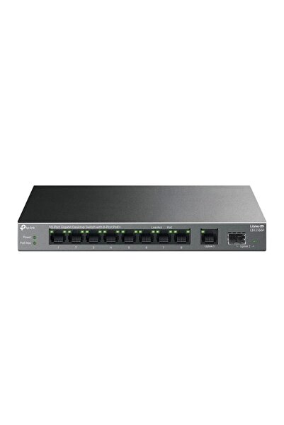 TP-LINK f-28 Ls1210gp 8 Port Gıgabıt + 1xrj45/1xsfp Uplınk 61w 250 Metre Poe Mesafe Metal Kasa