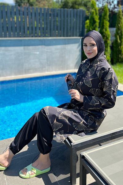 Remsa Mayo Front Covered Parachute Fully Covered Hijab Swimsuit Gevher