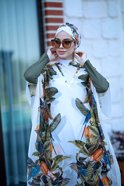 Remsa Mayo Brazilian Patterned Hijab Swimsuit Caftan Pareo