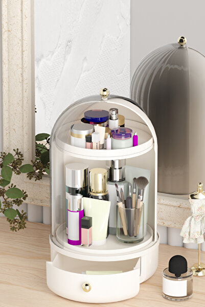GİLLİ STORE Vitrin 360 Makyaj Takı Organizeri Çekmeceli Kozmetik Düzenleyici Organizer