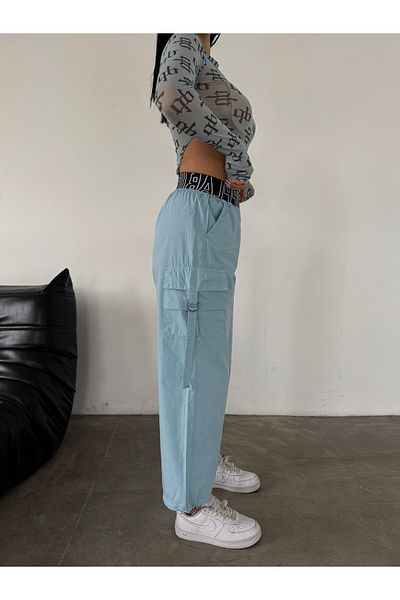 XBELLA DENİM PARACHUTE CARGO Buzunar cu talie înaltă, cu elastic, pantaloni albaștri