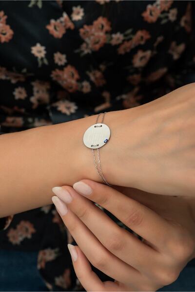 Nereze 925 Ayar Gümüş Plaka Ayetel Kürsi Kadın Gümüş Bileklik