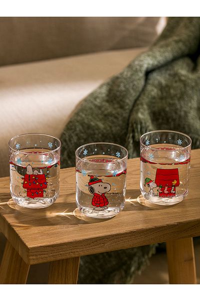 LC Waikiki New Year's Themed Glass Set of 3 350 ml in Durable Glass Material