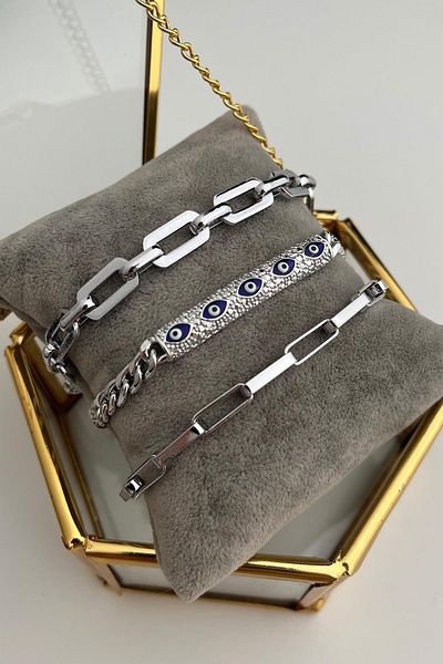Modex Evil Eye Detailed Multiple Bracelet Set (18cm)