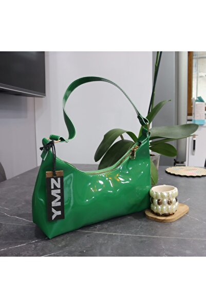 YMZBAG حقيبة كتف من الجلد باللون الأخضر العشبي