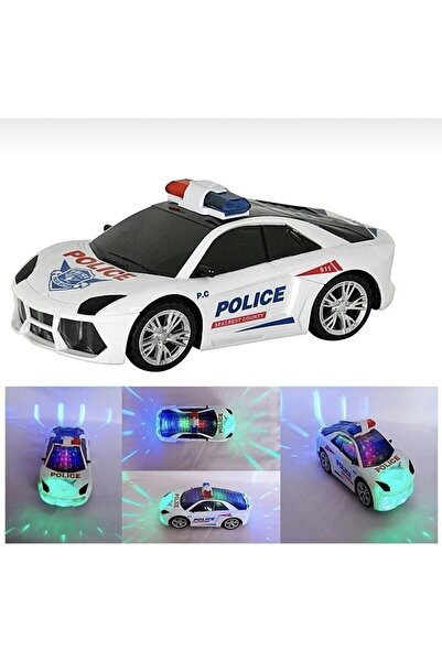 admay Polis Arabası Pilli Çarptıkça Yön Değiştiren Işıklı Sesli Polis Arabası