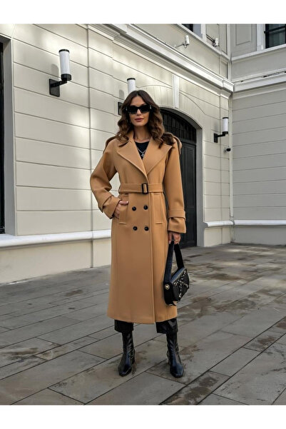 My Blog Παλτό με ζώνη Tan Epaulet -