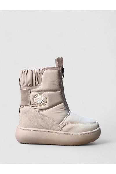 Benetton Αδιάβροχα Γούνινα Μπεζ Παιδικά Snow Boots