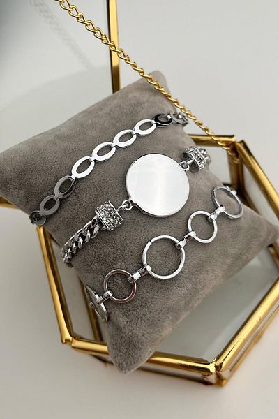 Modex Multiple Chain Bracelet Set with Money Detail (18cm)