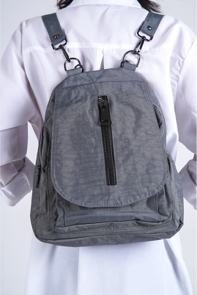 DELSOLERA حقيبة ظهر وحقيبة كتف نسائية يومية مجعدة