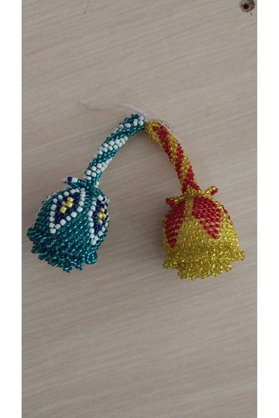 Papatyam 2 pieces of handmade bead keychain/handcrafted keychain/domestic work keychain/handmade