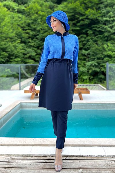 Remsa Mayo Sports Lycra Full Covered Hijab μαγιό Nerea 4573 Dark Navy Blue