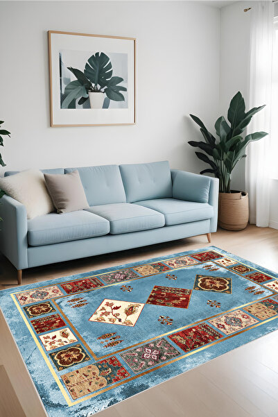 Noble Halı Dijital Baskı Klasik Desenli Kilim Görünümlü Dekoratif Makinada Yı...
